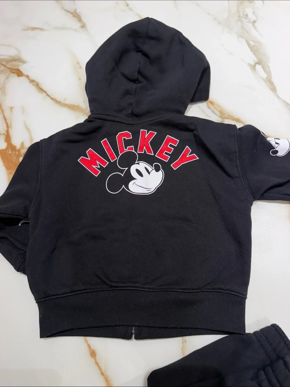 GAP Black Hoodie and Jogger Set with Red & Yellow Mickey Accents 2T
